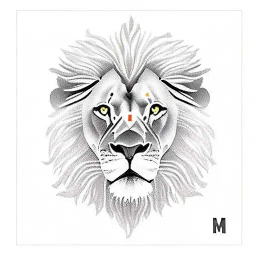 Letter M In The Center And A Lion