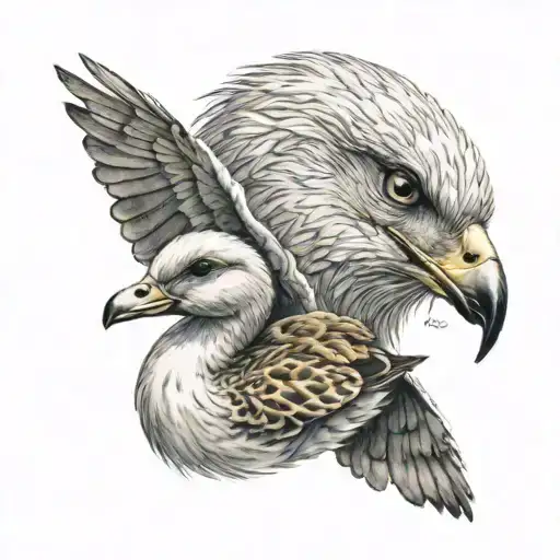 Hawk Swan And Duckling