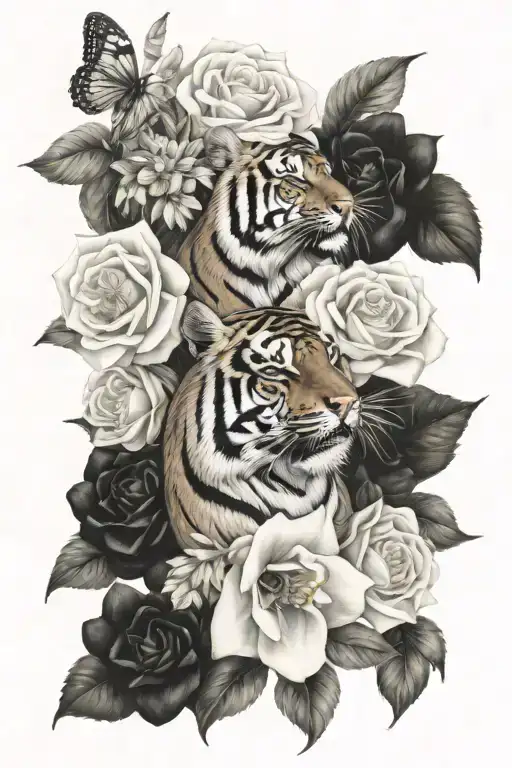 Tiger Bird Flowers Wrapped