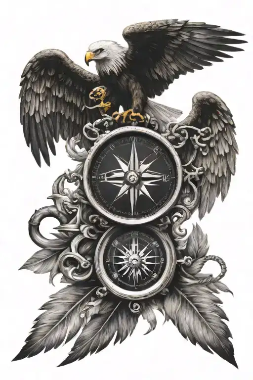 Compass Anchor Eagle Wings