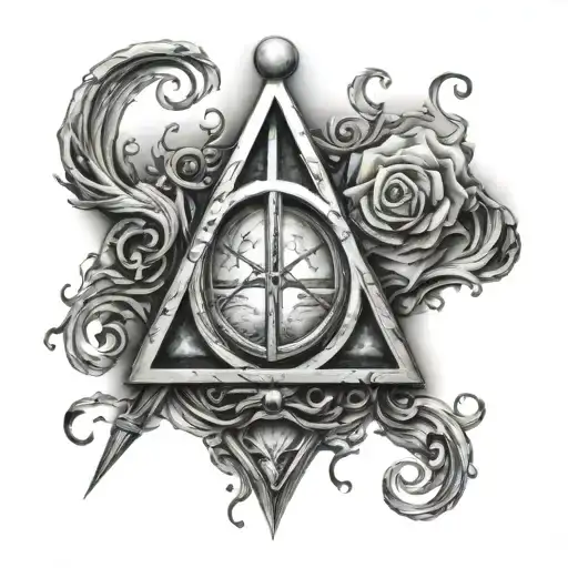 Deathly Hallows Symbol With Wand