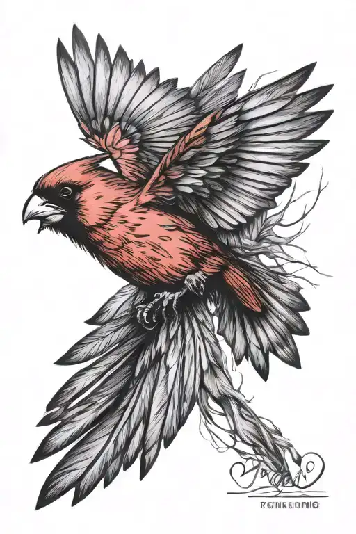 Fierce Cardinal Flying