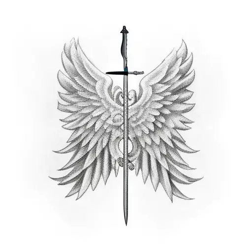 Wings With A Sword In The Middle