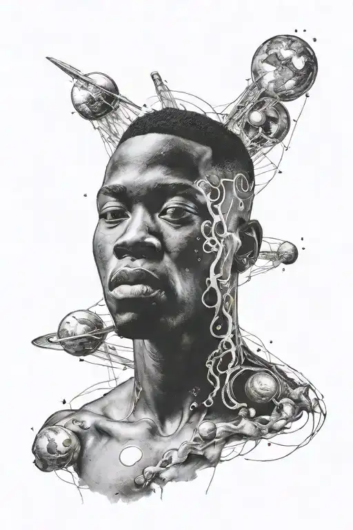 Black Man Becoming The Universe Looking