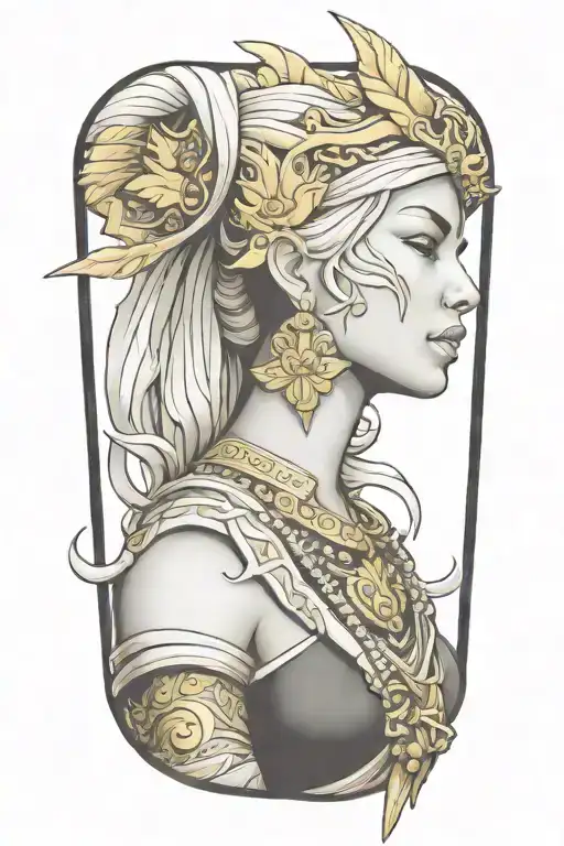 Broken Ship Figurehead Of A Maiden Wearing Golden Thai Headress