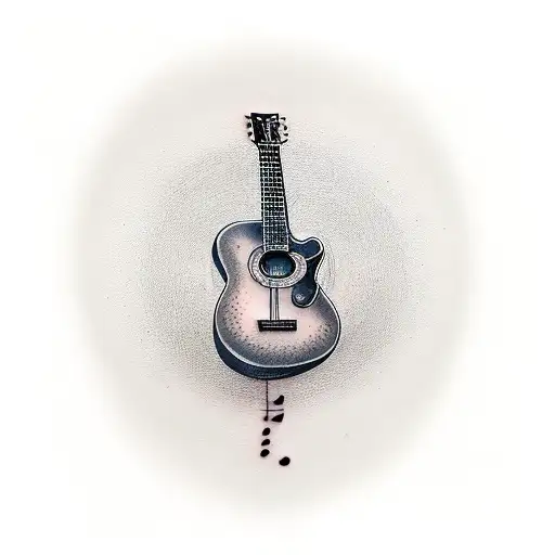 Guitar With Music Notes