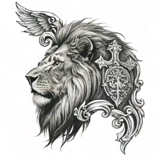 Lion And Cross
