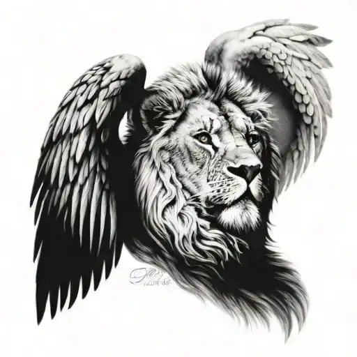 Lion With Angels Wings