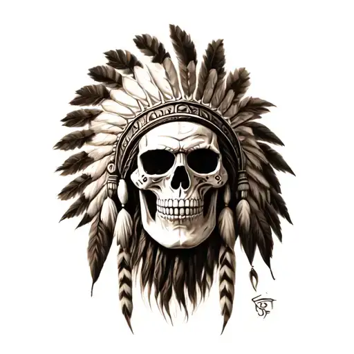 Indian Skull Head Dress Shirt Hanging