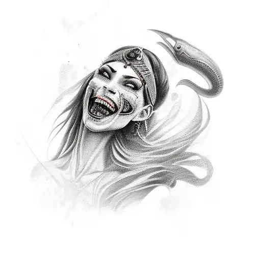 Female Warrior With Malicious Smile