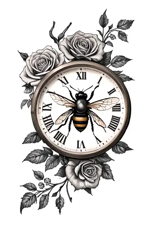 Rose Bee Clock