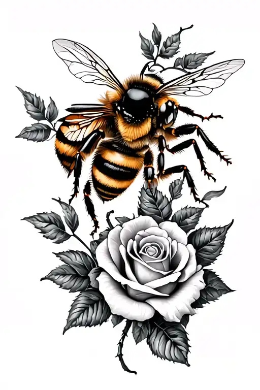 Bee And Roses