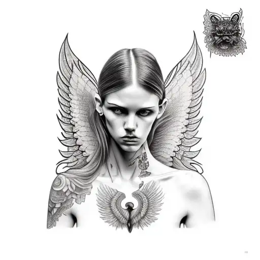 Tattoos On Angel And Fire