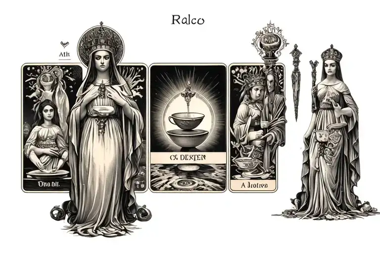 High Priestess And Queen Of Cups Tarot Card