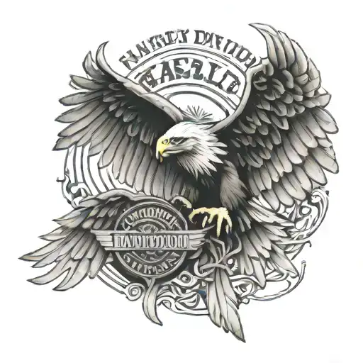 In Memory Of Dad Harley Davidson Eagle Wings