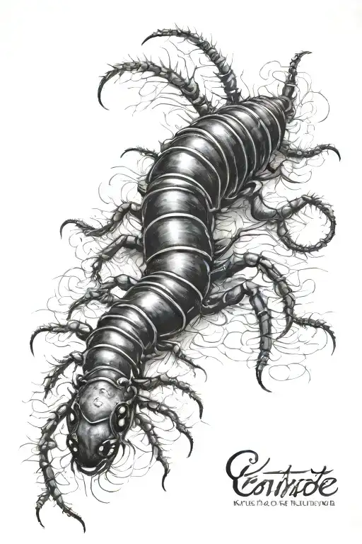 Centipede Whit A Black