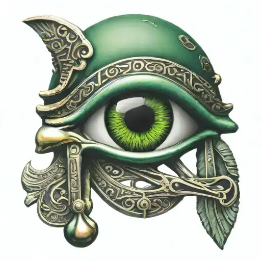 Ojo De Horus Verde 3D Cross