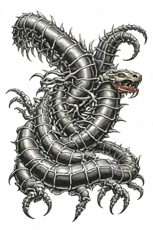 Centipede Whit A Black Bones Longest