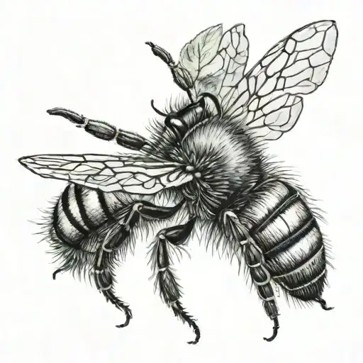 Fine Line Bee Flying