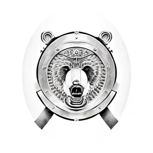 A Bear Wearing Armor With A Viking Shield