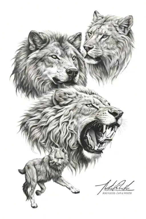 Wolf And Lion