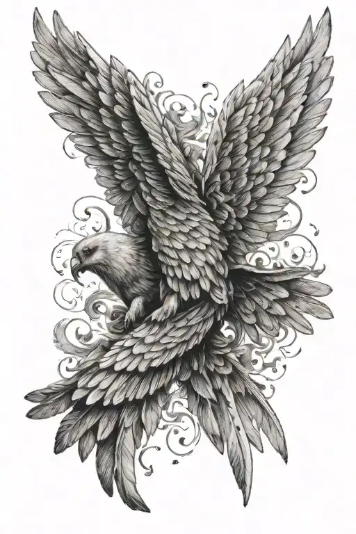 Angel Wings Spread Wings Flying Away And