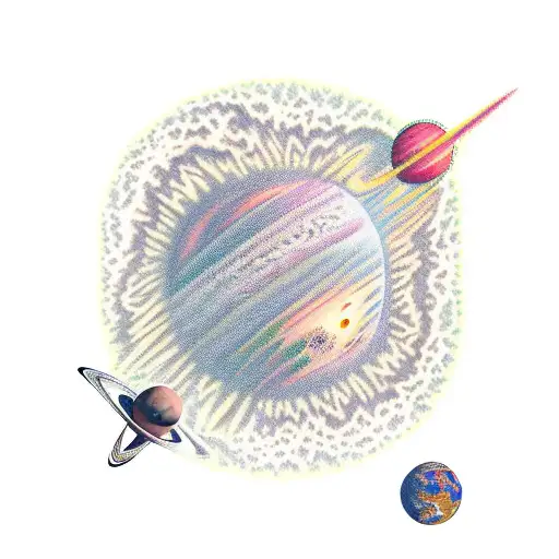 Outer Space With Exploding Planets