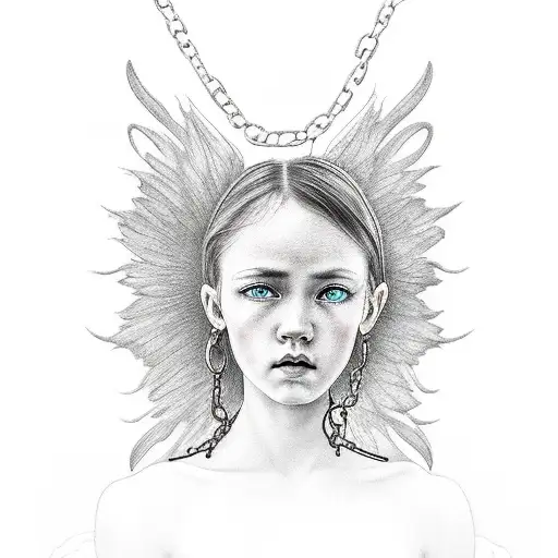 Girl With Broken Chains With Heaven Opening Up