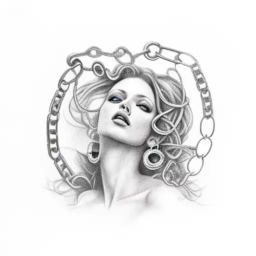 Chained Girl With Heaven Opening Up