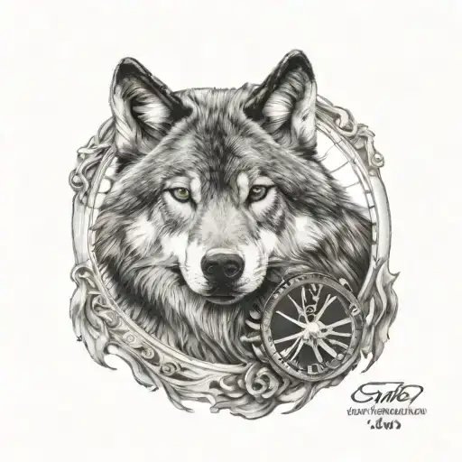 Wolf Half Clock