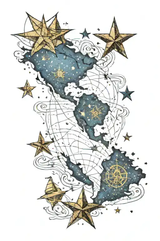 Starry Night Map Venezuela Nautical