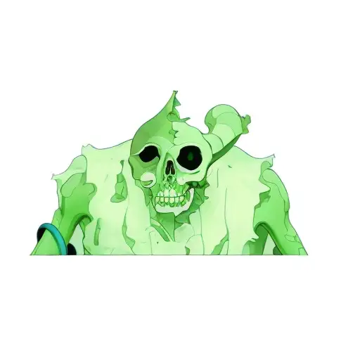 A Green Skeleton Scary