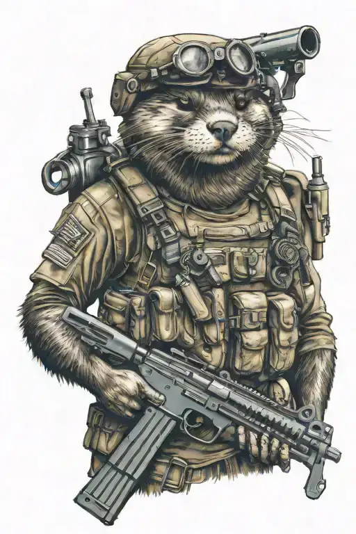 Military Otter Full Gear With Gun A Wrench