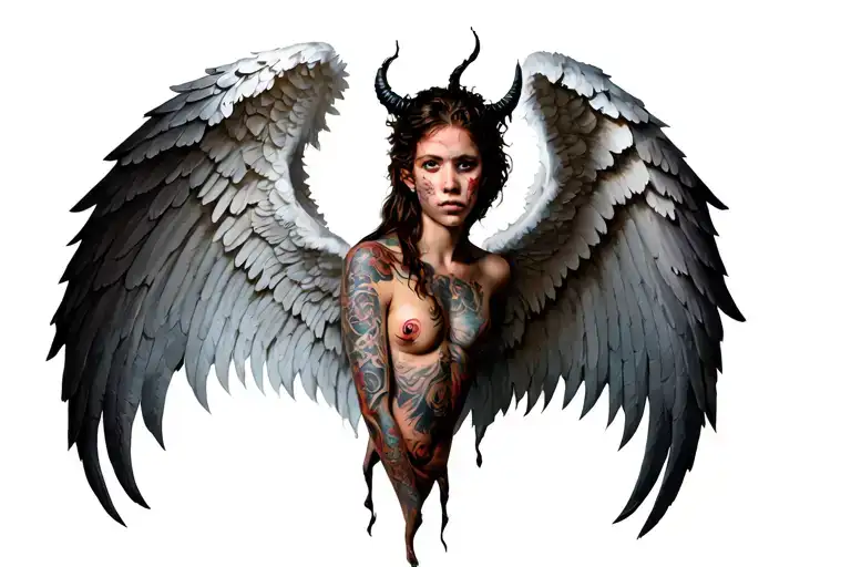 Angel Half Demon Wings