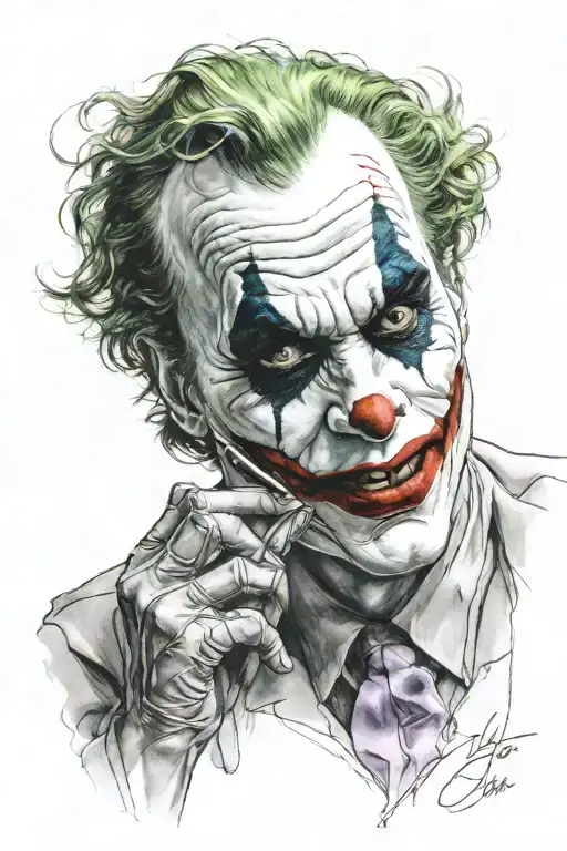 Joker Putting Mask On His Face