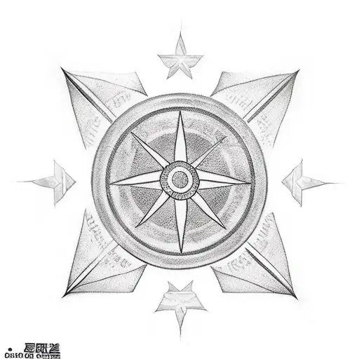 Sfere Four Stars With Wind Rose And Arrows Crossing Dates