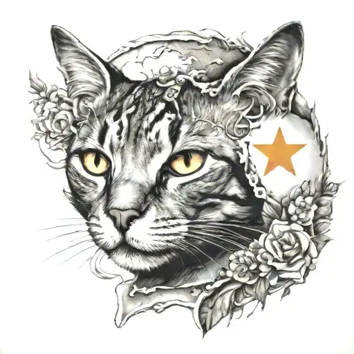 Cyprus Flag Cat Surrounded