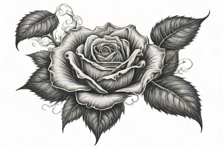 Big Red Rose With Smoke Coming Off It