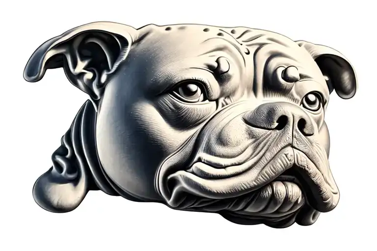 Chubby Buddha Statue With American Pitbull Head