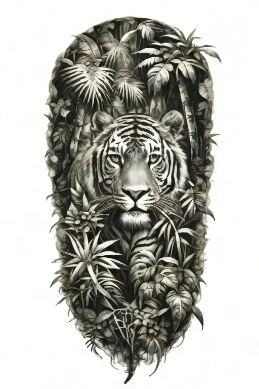 Jungle Tattoo For Behind Existing