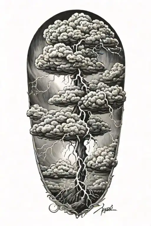 Realistic Lightning Storm Clouds Black And White