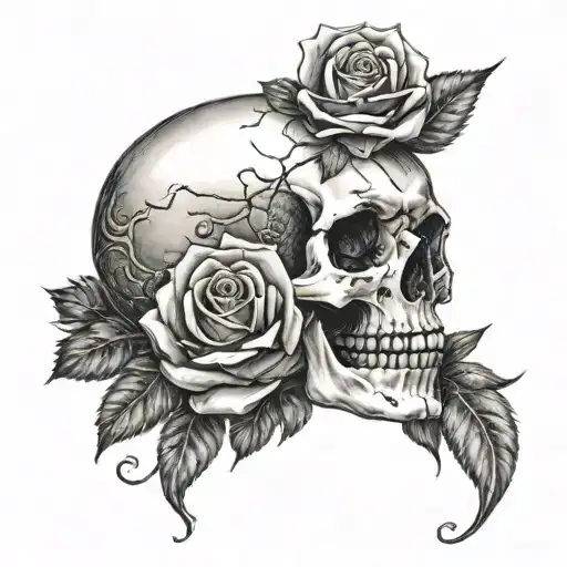 Skull And Rose