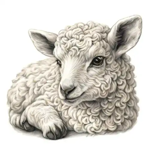 Delicate Lamb Laying