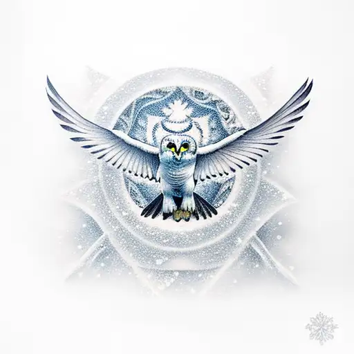 Snow Owl In Flight