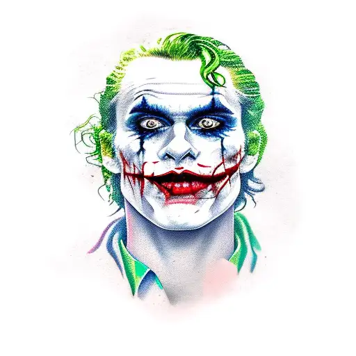 A Realistic Portrait Of The Joker Surrounded By Roses