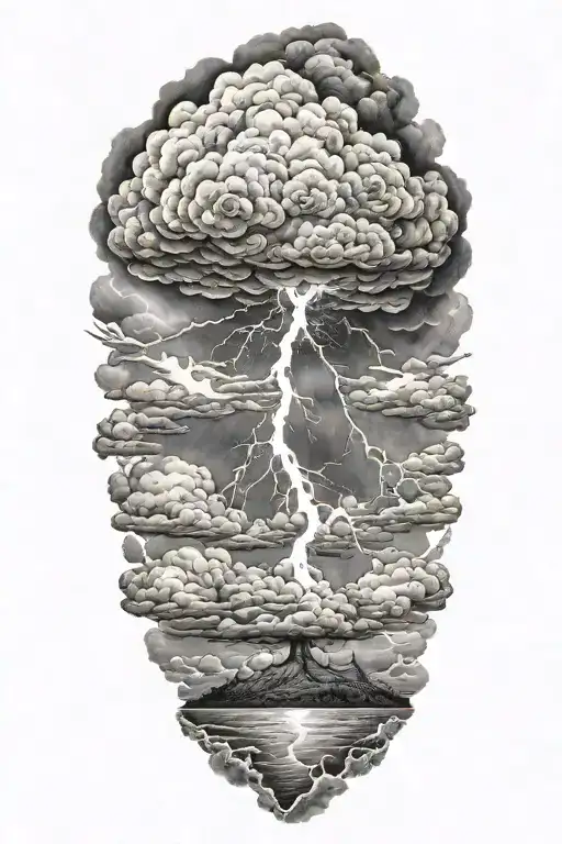 Realistic Lightning Storm Clouds Black And White