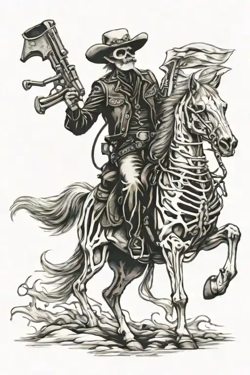 Skeleton Cowboy On Horse