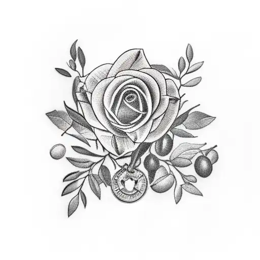 Olive Wreath With A Section With A Date On