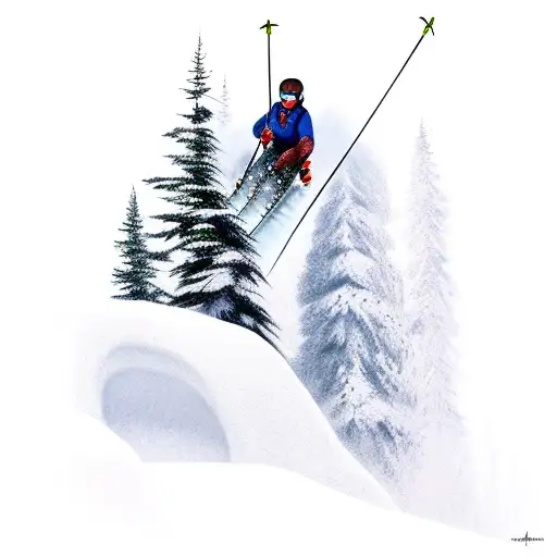 A Skier Gracefully Carving Through A Mountain Slope