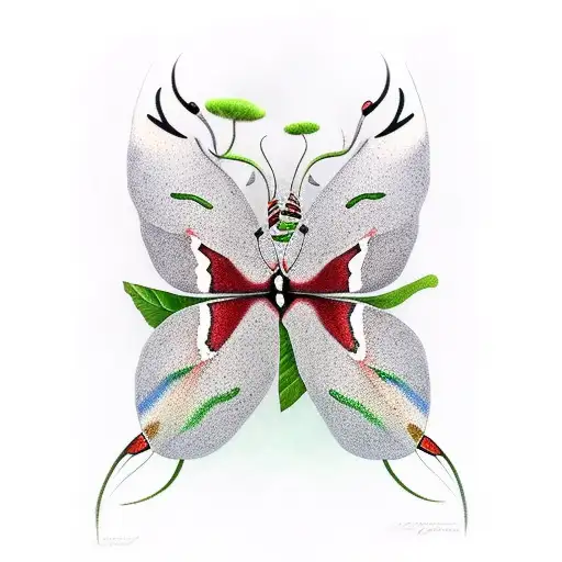 Cecropia Moth With Dogwood Flowers